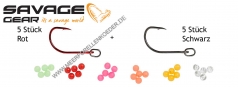 Savage Gear S1 Single Hook Kit  Einzelhaken Gr.3/0 10 Stück ( 5x schwarz, 5x rot )