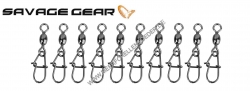 Savage Gear EggSnap Swivel Größe M 38 kg , Wirbel mit Federstahl Einhänger und großem runden Auge