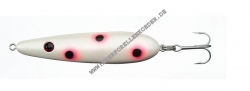 Kinetic Steelhead Wobbler 84mm 18g Pealweiss mit pinken Punkten