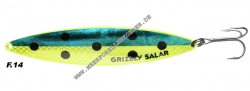 Grizzly Salar Gr. M  130mm  blau Reflex / fluogelb mit schwarzen Punkten